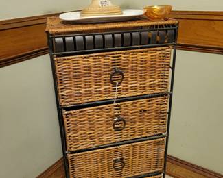 Small Wicker and Iron Chest