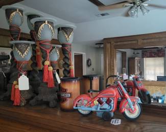 Harley Davidson Toy, Coozie and Candle Holder