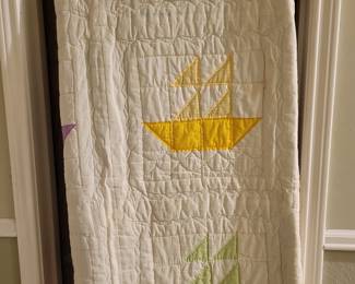 Vintage Quilt w/Sailboats