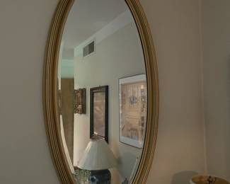 Oval beveled mirror