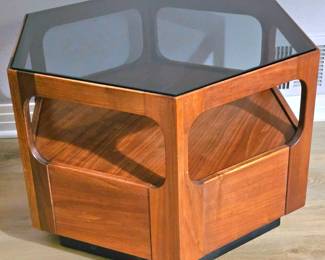 MCM Walnut Side Table Designed By John Keal For Brown Saltman.