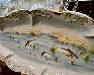 Limoges France Hand Painted Fish Platter