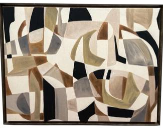 Modernist Abstract Oil on Linen Painting