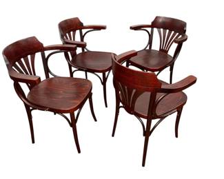Bentwood THONET Style Captain Chairs, Set of Four