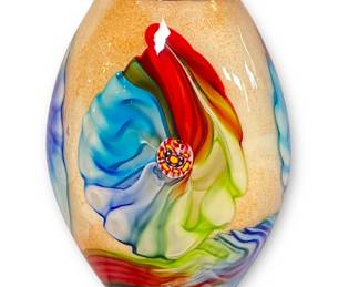 Vintage MURANO Millefiori Art Glass Vase
