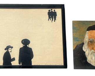 A STANLEY HANDELMAN Signed & Numbered Screen Print and Rabbi Portrait