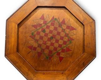 Antique Primitive Folk Art Game Board Baseball, Rare