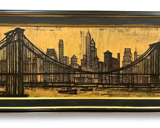 BERNARD BUFFET Brooklyn Bridge NYC Print in Frame