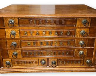 An Antique General Store Spool Cabinet