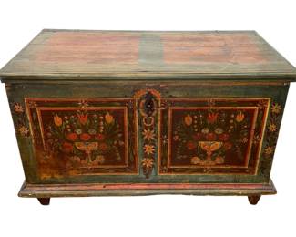 A European Hand Painted Blanket Chest