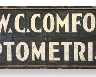 Folk Art Double Sided Advertisement Sign, Optometrist