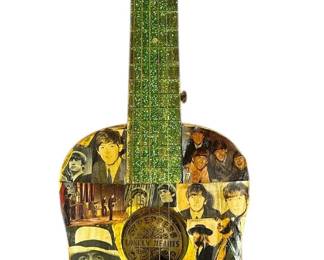 A POPS CASEY Folk Art Beatles Guitar