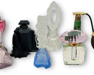 A Collection of Art Deco Style Perfume Bottles
