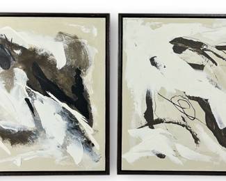 Two Small Acrylic on Board Abstract Works, K. F. PRYOR