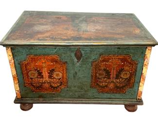 A European Hand Painted Blanket Chest