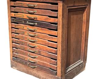 Late 1800's Multi Drawer Printers Cabinet