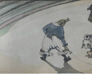 A Study of TOULOUSE-LAUTREC Circus, Signed