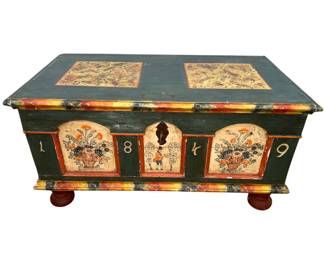 A European Hand Painted Blanket Chest