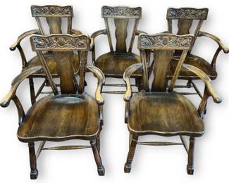 Set of Five English Pub Armchairs