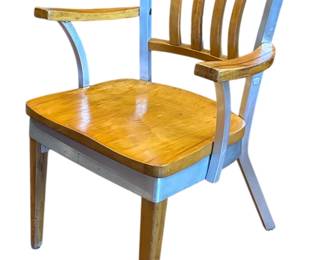 SHAW WALKER Aluminum & Maple Armchair