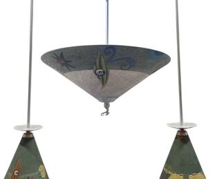 JANNA UGONE Modernist Ceramic and Chrome Artisan Lamps