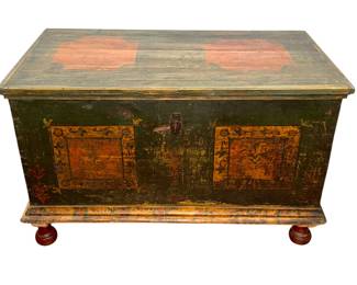 A European Hand Painted Blanket Chest