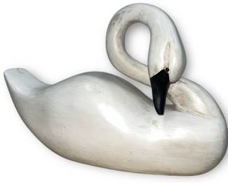 Carved Wood Canadian Sleeping Swan