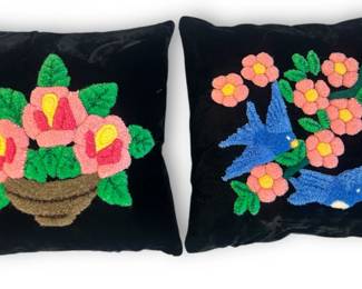 Vintage Folk Art Cottage Throw Pillows