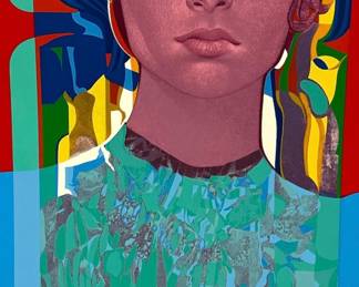 Mid Century Matted Serigraph signed CUEVAS
