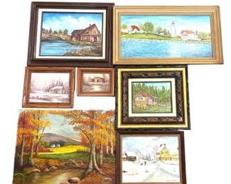 Collection 7 Mid Century Oil Paintings