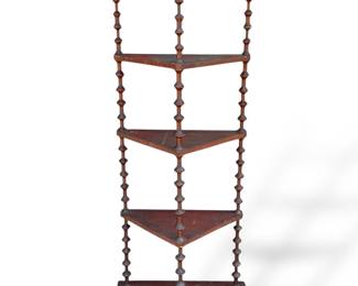Primitive Folk Art Spool Corner Shelf