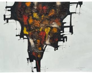 Large Scale Mid Century Abstract Oil on Canvas, TOM GORDON