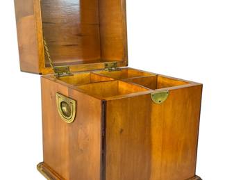 A Vintage Walnut and Brass Wine Casket
