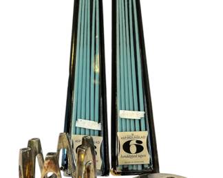 Two Mid Century DANSK Chrome Candle Holders