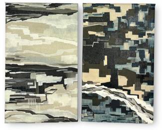 Two Abstract Cubism Works, Acrylic on Canvas, K. F. PRYOR