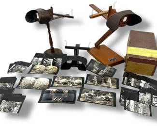 Antique Stereoscope Collection 3 Viewers and Photo Cards