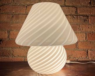 A Mid Century MURANO Style Blown Glass Mushroom Table Lamp