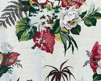 A Pair of 1950s Hawaiian Floral Barkcloth Curtains
