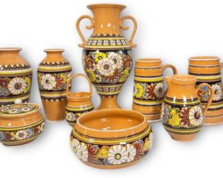 Collection KERALIT Czech Republic Folk Art Vases & Pitchers