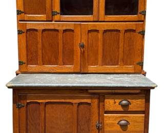 Antique Oak Hoosier Kitchen Cabinet