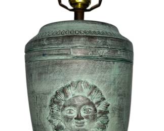 A Vintage Italian Ceramic Sun Table Lamp