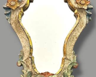 A Petite 1930's Italian Rococo Style Wall Mirror