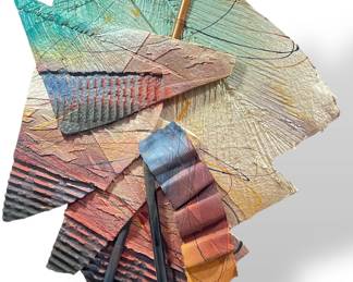 Post Modern Mixed Media Wall Sculpture