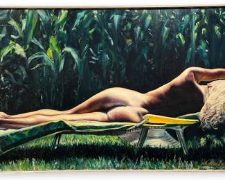 BERNARD WIDEN (1920-2017) Nude Woman in Cornfield
