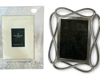 A Chrome NAMBE and WATERFORD Crystal Picture Frames