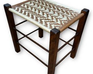 A Mid Century Woven Rope Stool