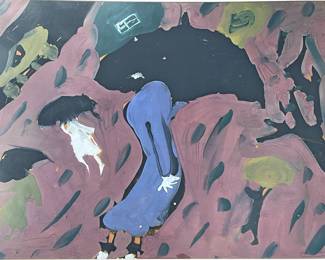 A Mid Century Abstract Acrylic on Paper