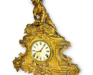 A NICHOLAS MULLER & WATERBURY Cast Mantel Clock