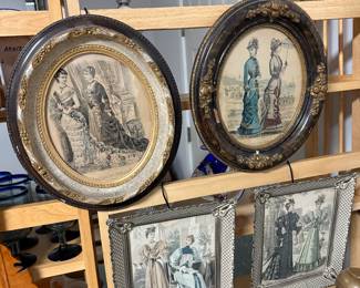 Ornate oval frames and metal frames