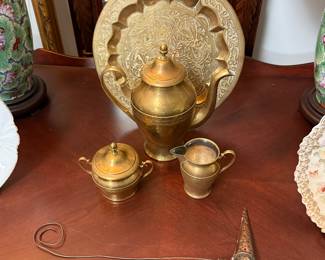 Brass tea set
Candle sniffer
Brass tray